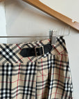 Vintage Burberry Tartan Mini Skirt With Buckle