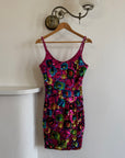 Vintage 90s Rainbow Disco Sequin Party Mini Dress
