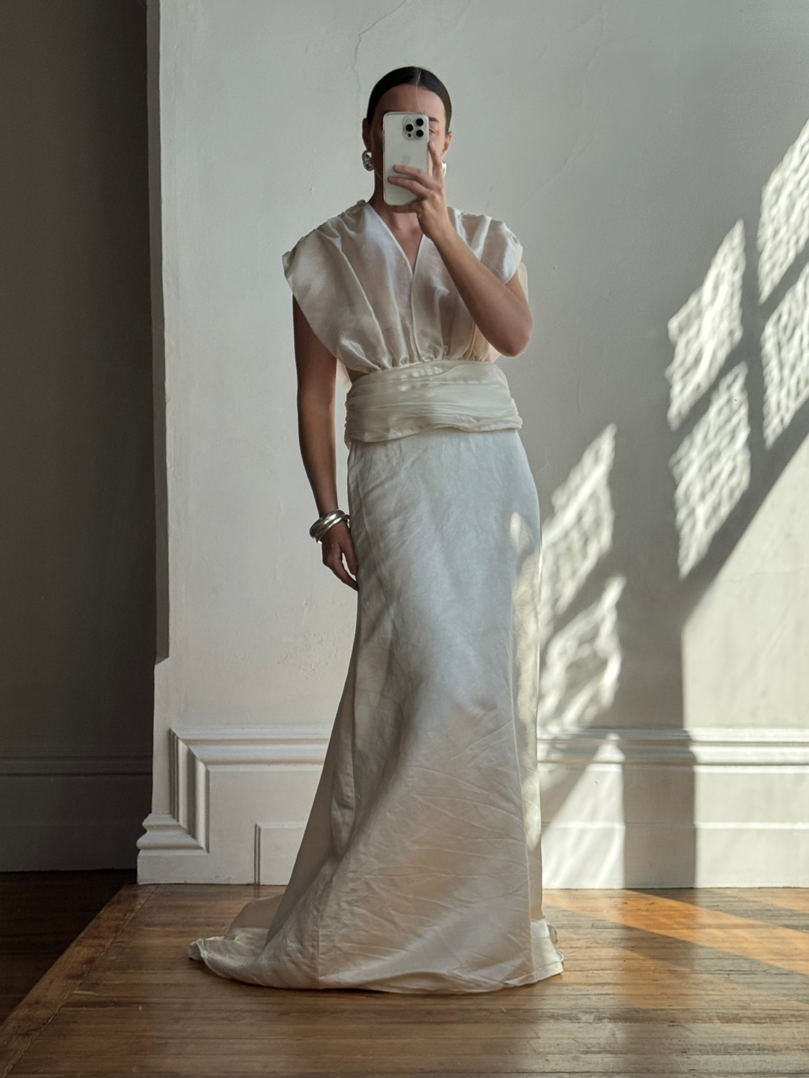 Vintage 90s Classic Satin Bridal Skirt