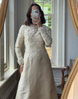 Vintage 60s Embellished Italian Made Silk and Wool Wedding Gown