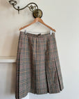 Vintage Wool Tartan Midi Skirt