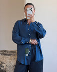 Vintage 90s Ralph Lauren Silk Shirt Teal