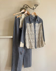 Vintage 70s 3 piece Chambray and Lace Western Set