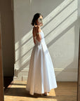 Vintage 90s Satin Strappy Pleated Wedding Dress