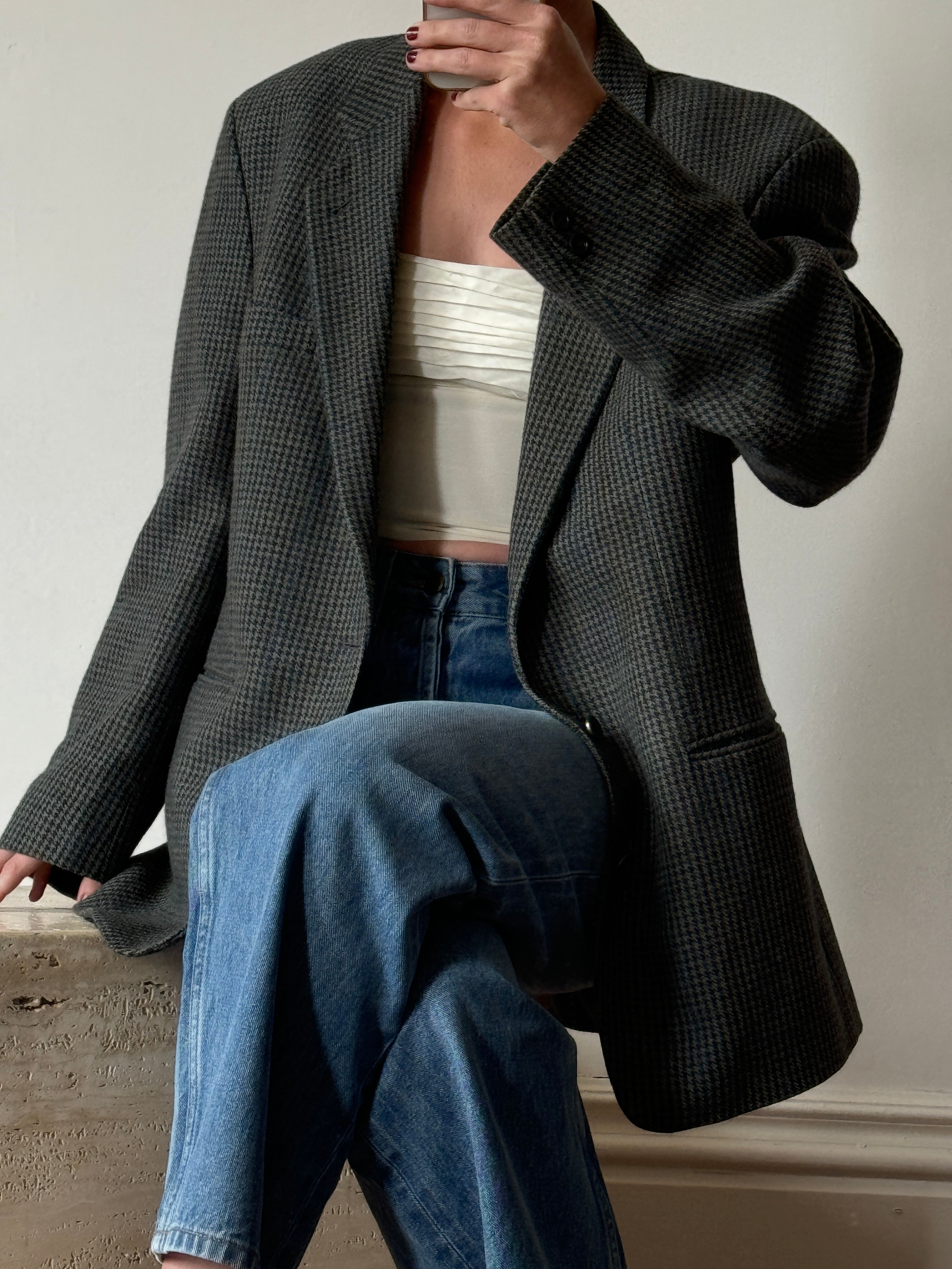 Vintage New Zealand Made Wool Blazer Navy