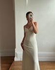 Vintage 60s Sequin and Crepe Slip Wedding Dress