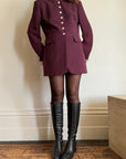 Vintage 90s Plum Button Up Blazer Dress