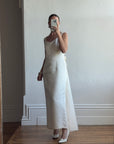 Vintage 90s Satin Slip Ribbon Crossover Bow Bridal Midi