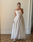 Vintage 60s Strappy Lace Wedding Dress