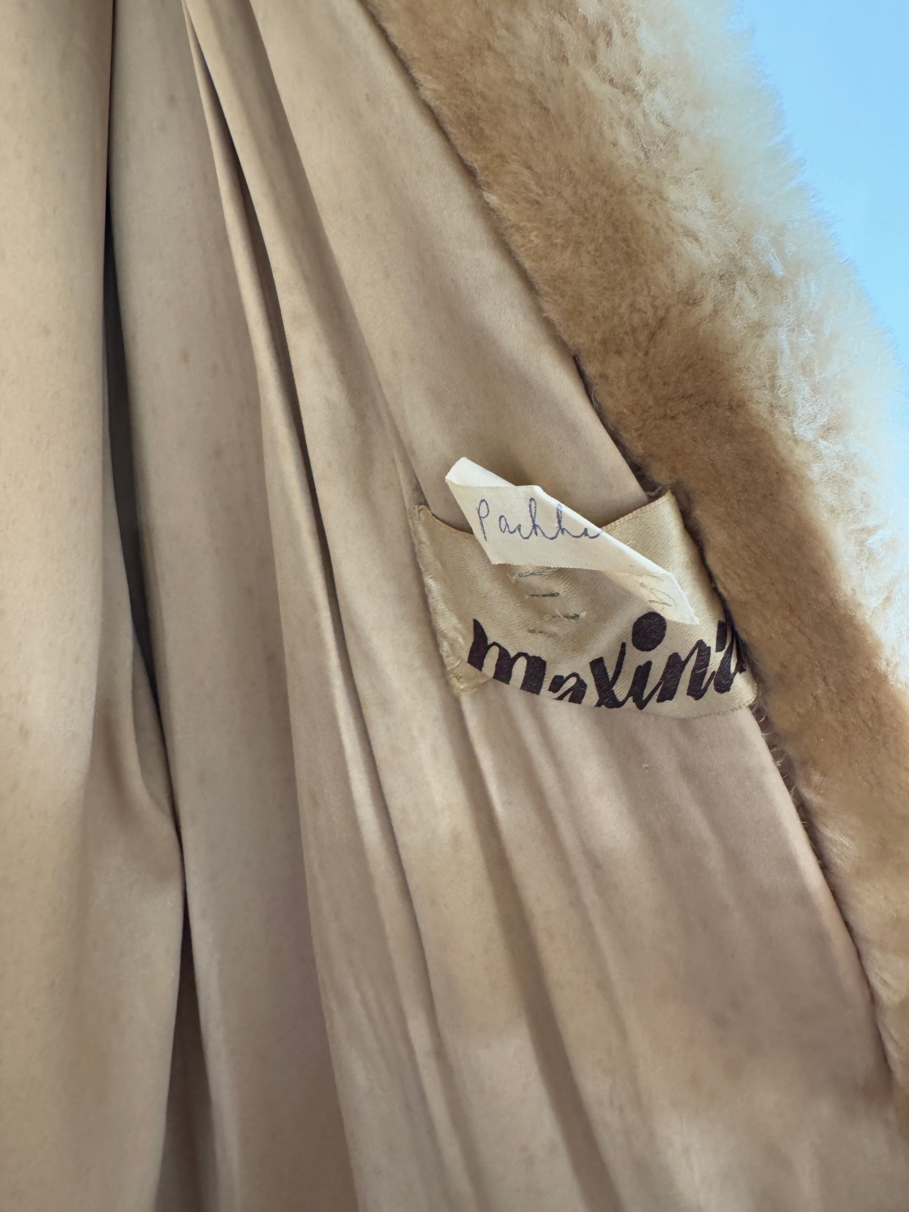 Vintage 70s Faux Shearling Butter Caramel Coat
