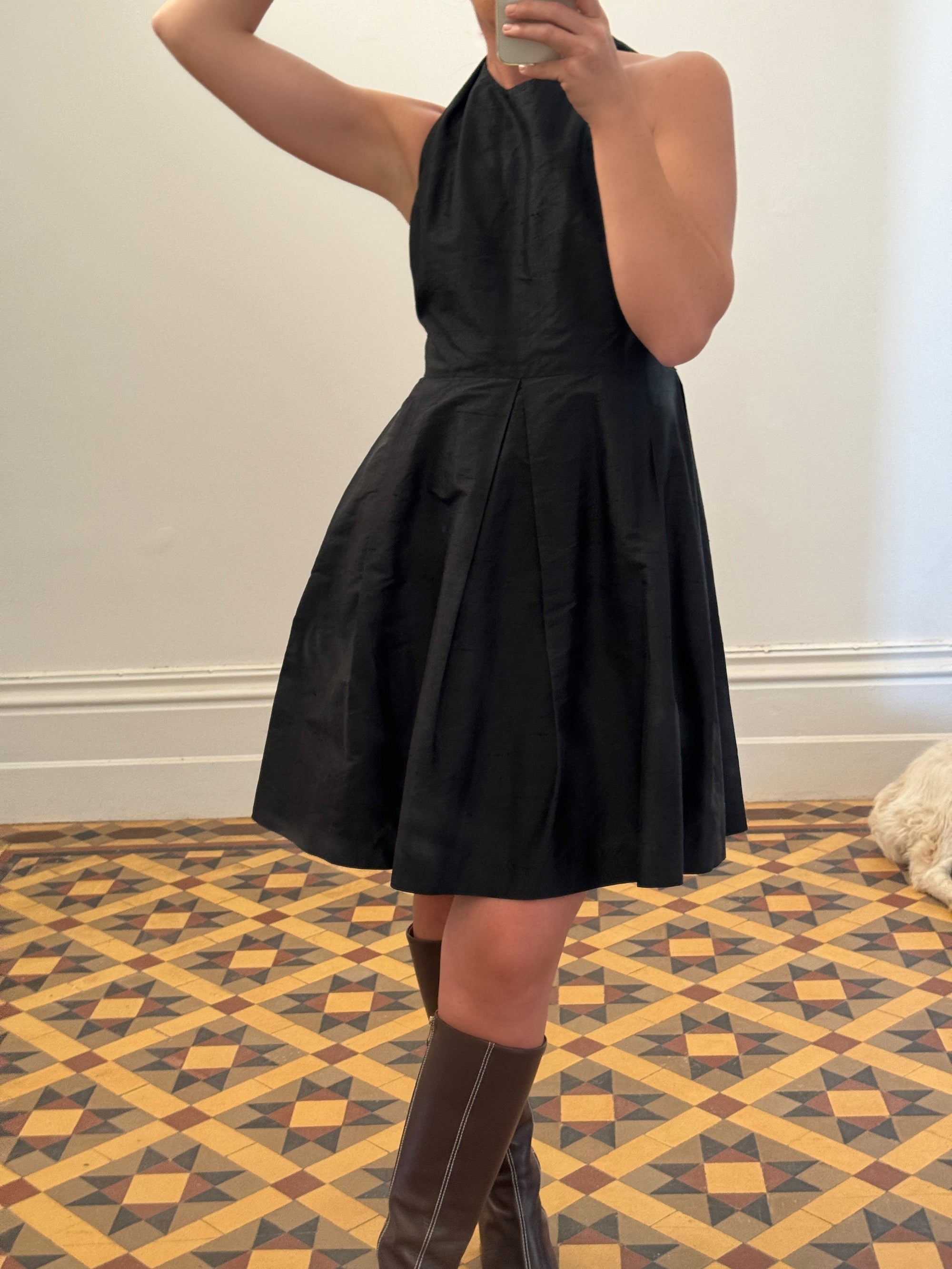 Vintage Carla Zampatti Silk Halter Mini Dress