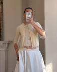 Vintage 60s Merino Wool Beaded Fringe Cardi and Tank Set