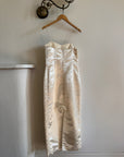 Vintage 90s Ivory Satin Column Midi with Rosette