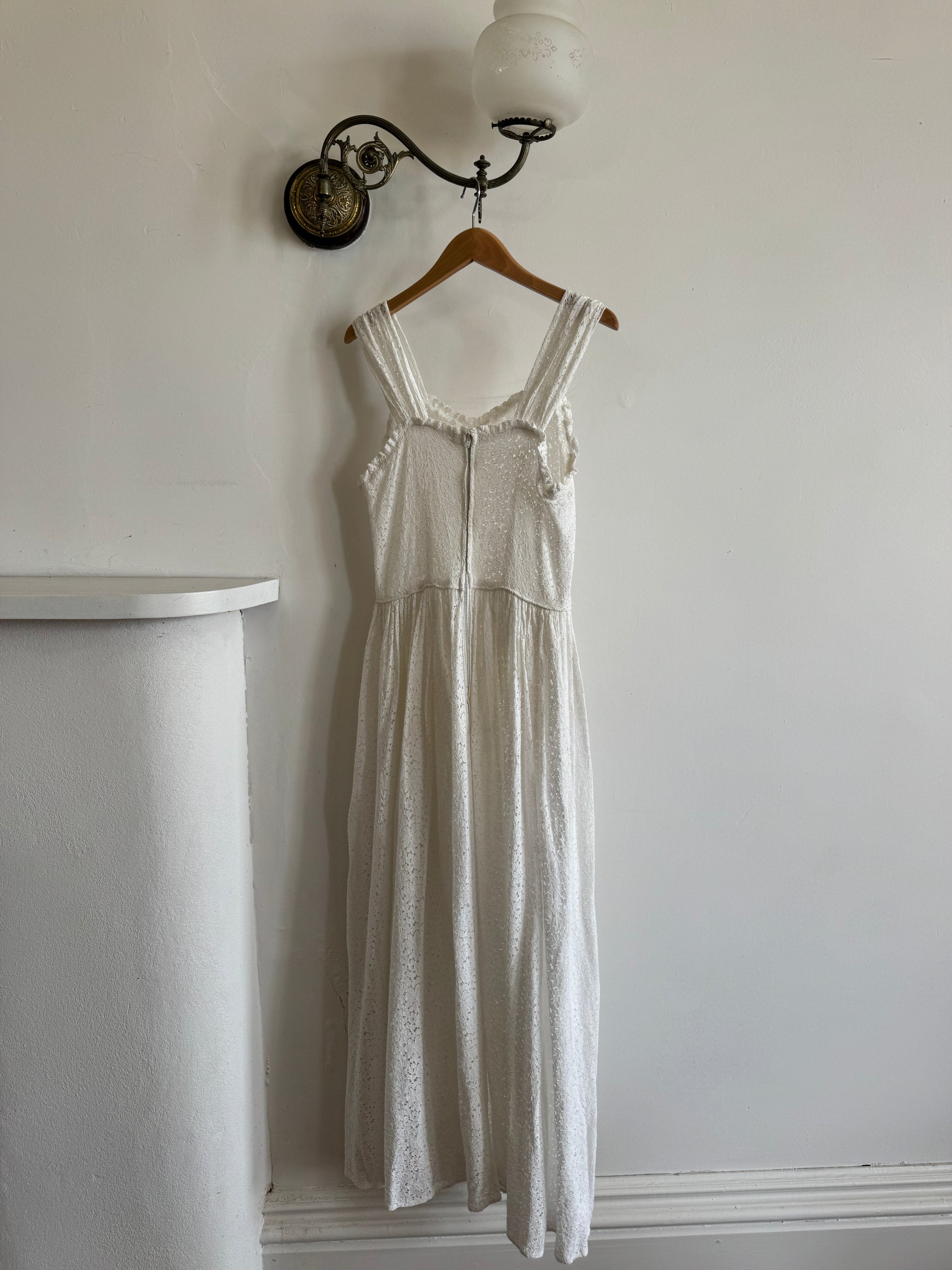 Vintage 40s Cotton Lace Strappy Bridal Sundress