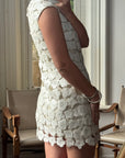 Vintage Y2K Lace Sequin Flower Mini Dress