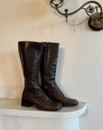 Vintage 90s Square Toe Leather Boots