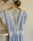 Vintage Sheer Blue V Neck Slip Dress