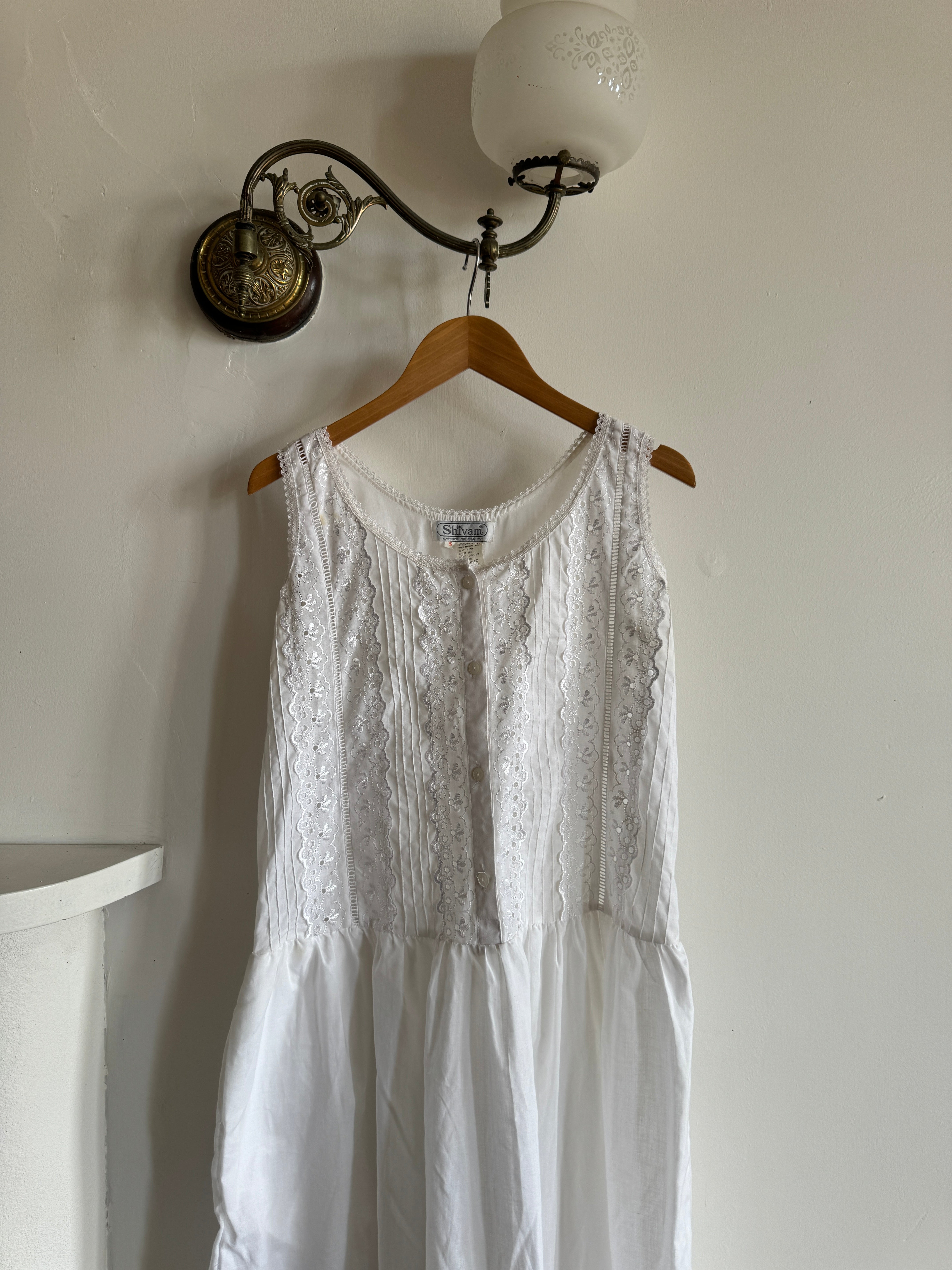 Vintage 90s Cotton Broderie Anglaise Sundress