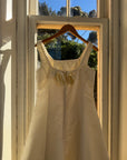 Vintage 90s Satin Rope Embroidered Slip Wedding Dress