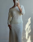 Vintage 80s Sequin Pure Silk Two Piece Bridal Set