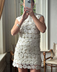 Vintage Y2K Lace Sequin Flower Mini Dress