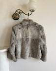 Vintage Grey Marle Fur Cropped Coat