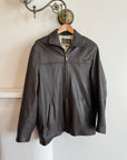 Vintage 90s Brown Leather Zip Front Oversized Jacket