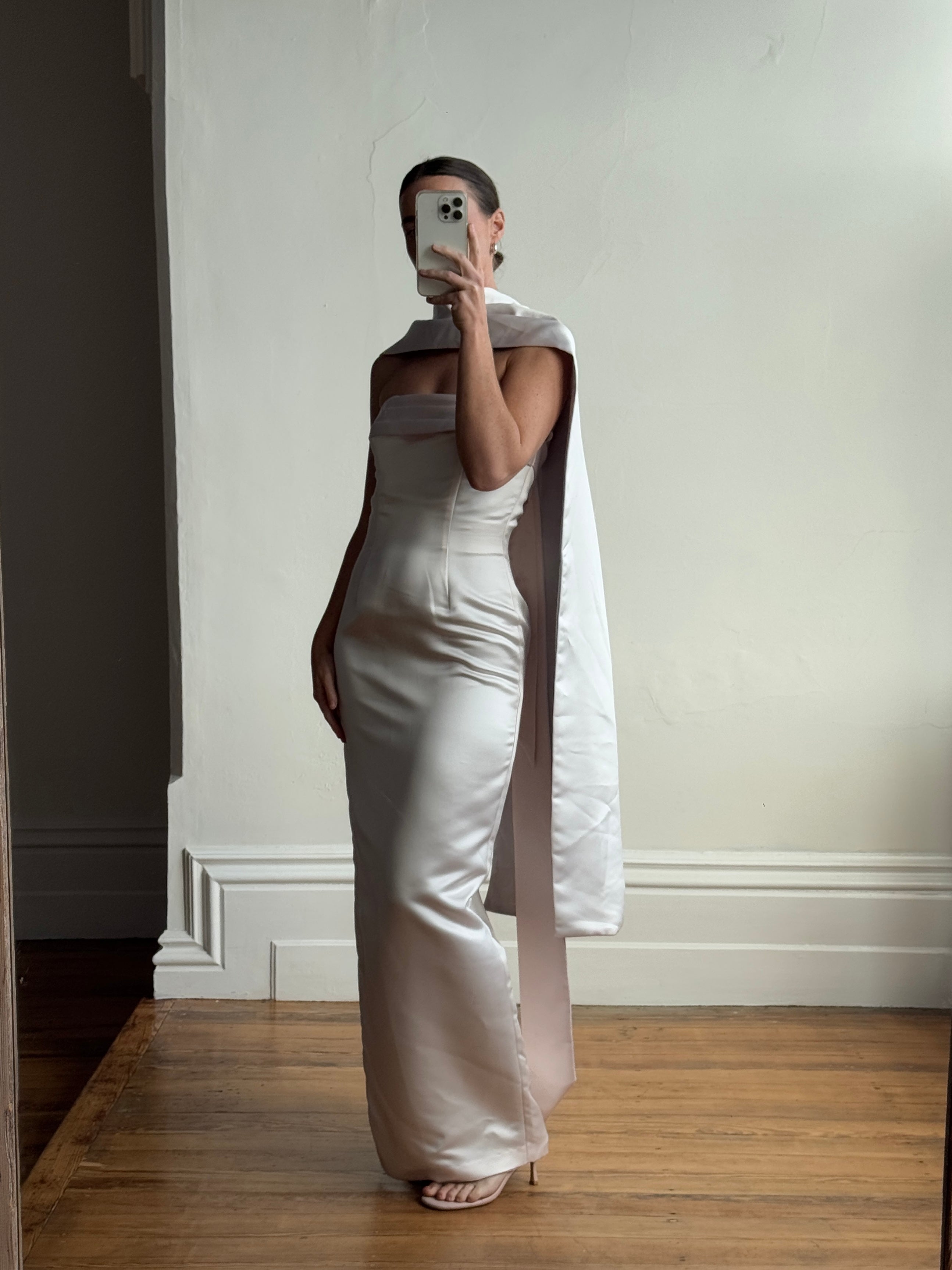 Vintage 90s Satin Classic Bow Bridesmaid Dress with Large Sash Baby Pink