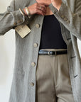 Vintage 90s Neiman Marcus Textured Grey Collarless Blazer (Tags Attached)