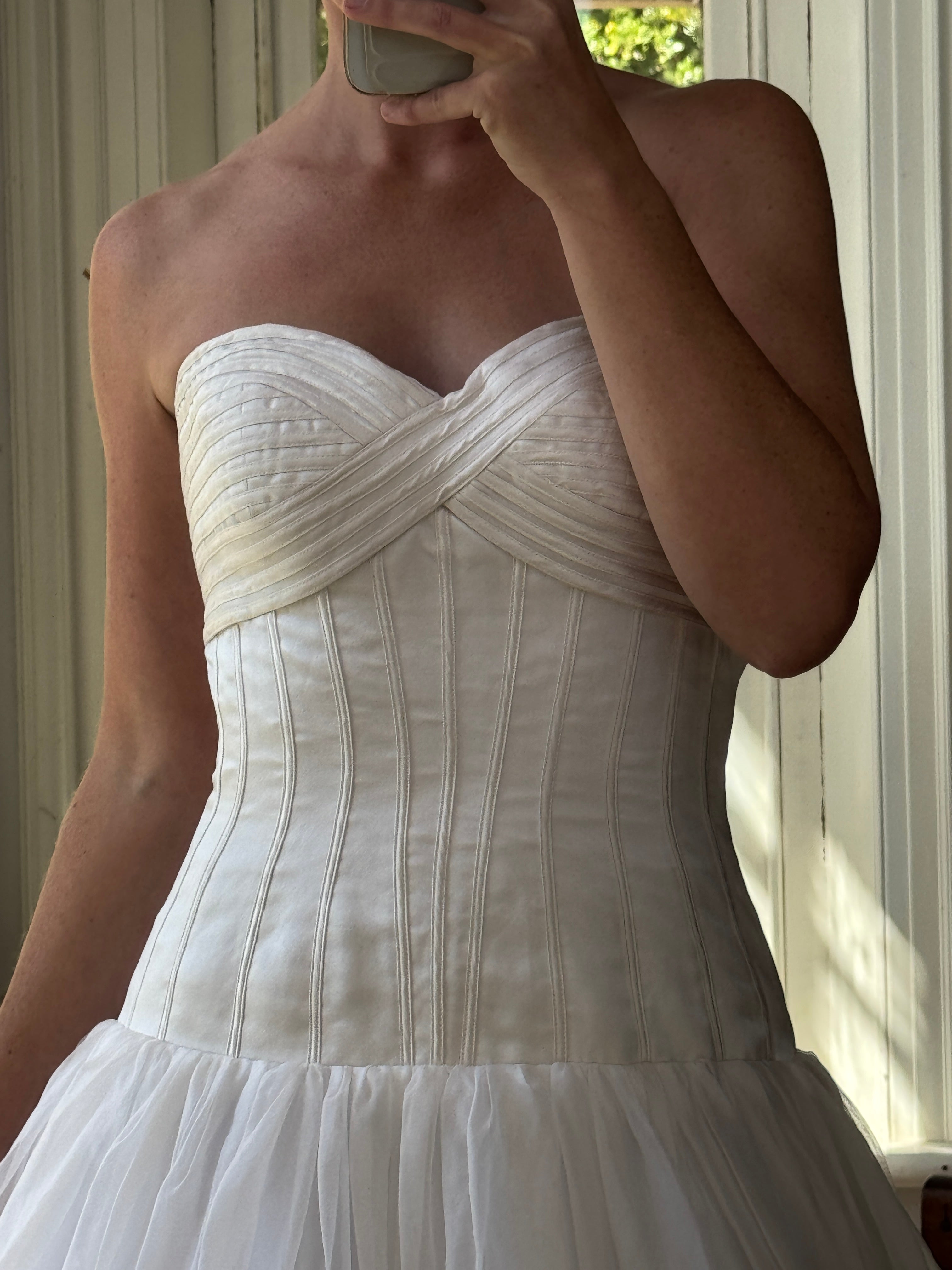 Vintage Y2K Pure Silk Drop Waist Princess Wedding Gown