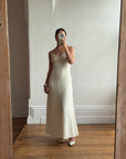 Vintage 60s Sequin and Crepe Slip Wedding Dress
