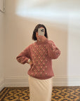 Vintage Chunky Wool Daisy Knit Dusty Pink