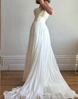 Vintage Y2K Cupcake Strapless Chiffon Wedding Gown