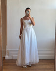 Vintage 60s Strappy Lace Wedding Dress