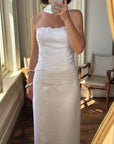 Vintage 90s Drop Waist Floral Wedding Dress