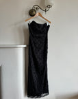 Vintage Australian Made 90s Strapless Beaded Lace Dress
