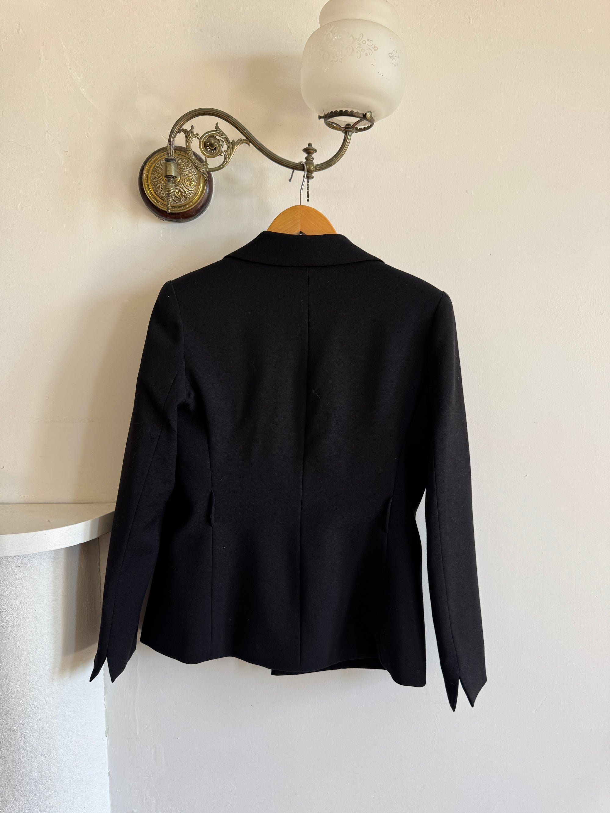 Vintage 90s Tailored Wool Blazer Noir
