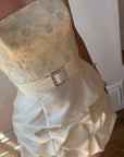 Vintage 90s Bubble Bridal Micro Mini Champagne