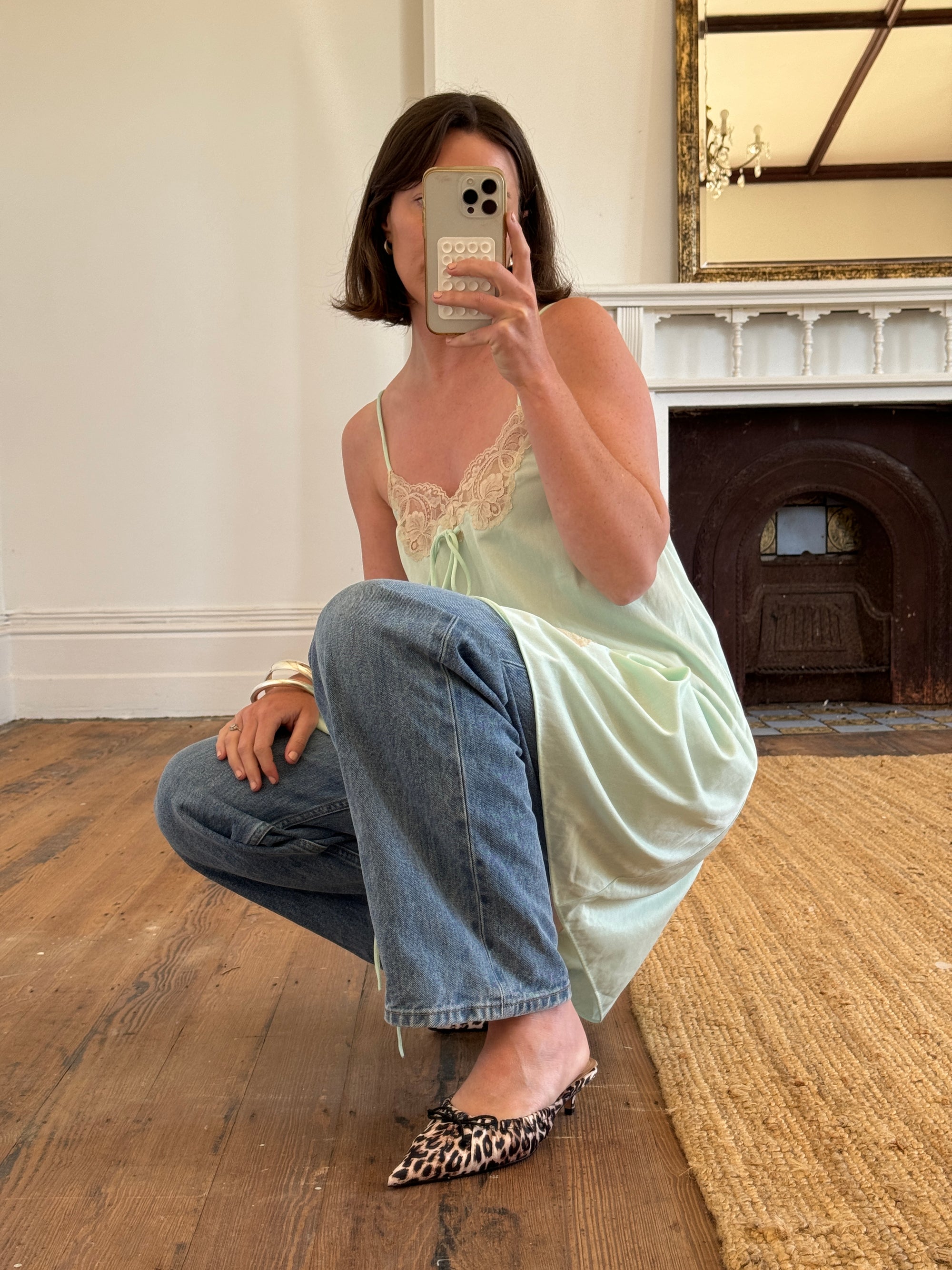 Vintage 50s Mint Negligee A-Line Mini Slip