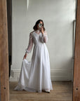 Vintage 70s Long Sleeved Boheme Bridal Dress