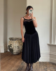 Vintage 80s Velvet Full Circle Midi Dress