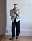 Vintage Grey Marle Fur Cropped Coat