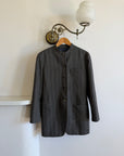 Vintage 90s Australian Made Mandarin Collar Wool Blazer Charcoal