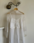 Vintage 70s Lace Long Sleeved High Neck Wedding Dress