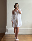 Vintage 80s Wedding Morning Lace Peignoir and Slip Set