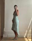 Vintage 90s Ice Blue Embellished High Low Fairy Dress