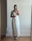 Vintage 90s Satin Slip Ribbon Crossover Bow Bridal Midi