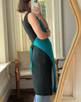 Vintage Issey Miyake IM Pleated Teal Apron Dress