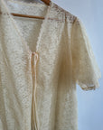 Vintage Creme Lace Tie Top
