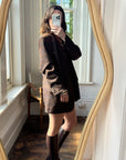 Vintage 90s Chocolate and Teal Plaid Tailored Blazer
